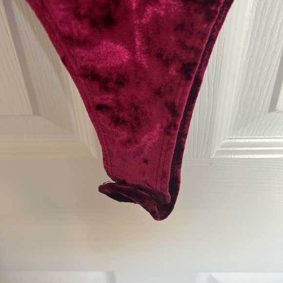 Bozzolo Burgundy Turtle Neck Long Sleeve Bodysuit - Picture 2 of 5